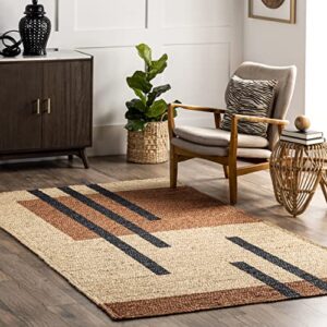 nuloom katy modern braided jute area rug, 4x6, brown