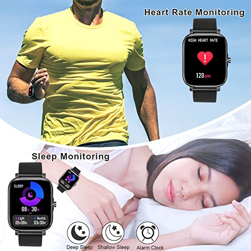 Motast Smart Watch for Men Women, 1.69" Touch Screen Fitness Tracker Watch 8 Sport Modes Smartwatch with Heart Rate and Sleep Monitor, IP68 Waterproof Pedometer Activity Tracker for Android iOS