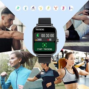 Motast Smart Watch for Men Women, 1.69" Touch Screen Fitness Tracker Watch 8 Sport Modes Smartwatch with Heart Rate and Sleep Monitor, IP68 Waterproof Pedometer Activity Tracker for Android iOS