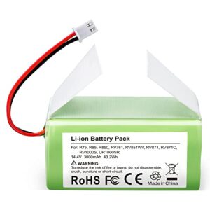 firstpower upgraded 3.0ah replace shark rvbat850 battery for shark ion robot r75, rv761, rv850c, rv1000s, rv1100vl, rv101ae, ur1000sr, rv700_n, rv720_n vacuum cleaners (not for 3-prong connector)