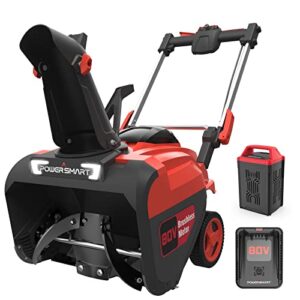 snow blower - 80v 6.0ah battery powered snow blower, 21'' electric snow thrower, cordless snow throwers