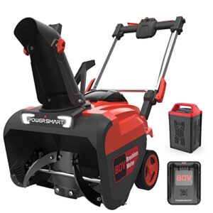 Snow Blower - 80V 6.0Ah Battery Powered Snow Blower, 21'' Electric Snow Thrower, Cordless Snow throwers