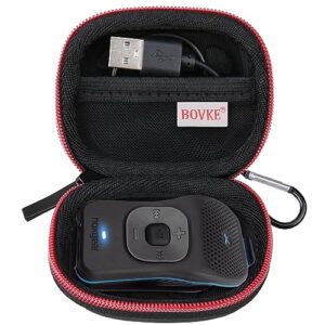 bovke carrying case for noxgear 39g wearable waterproof bluetooth speaker, magnetic clip-on wireless portable mini bluetooth speakers holder, mesh pocket for charging cables, black