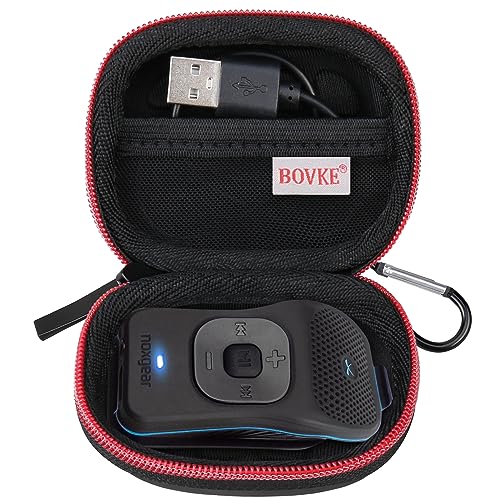 BOVKE Carrying Case for Noxgear 39g Wearable Waterproof Bluetooth Speaker, Magnetic Clip-On Wireless Portable Mini Bluetooth Speakers Holder, Mesh Pocket for Charging Cables, Black