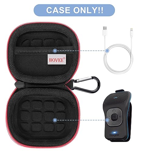 BOVKE Carrying Case for Noxgear 39g Wearable Waterproof Bluetooth Speaker, Magnetic Clip-On Wireless Portable Mini Bluetooth Speakers Holder, Mesh Pocket for Charging Cables, Black