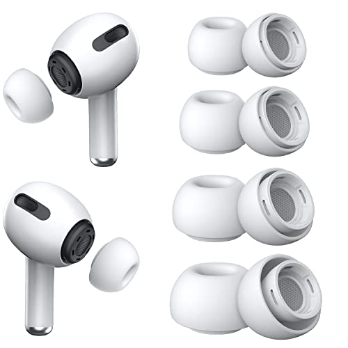 [4 Pairs ] Replacement Ear Tips for AirPods Pro and AirPods Pro 2 with Noise Reduction Hole, Silicone Ear Tips for AirPods Pro with Portable Storage Box and Fit in The Charging Case(XS/S/M/L)