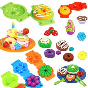 GOVOY Play Color Dough Sets for Kids,Kitchen Creations Waffle Maker Machine Food Cooking 32PCS Clay and Accessories Tools Kits Dough Playset Gifts Toys for Art and Craft Party for Kids