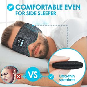 Sleep Headphones Bluetooth Sleeping Headband - Comfy Sleeping Headphones for Side Sleeper Elastic Music Sleep Band Cozy ASMR Wireless Eye Mask Christmas Gifts for Women Stocking Stuffers for Women Men