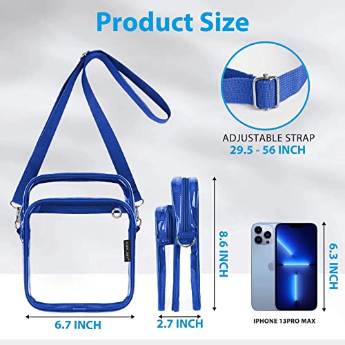 HWKJMY Clear Bag Stadium Approved - Clear Purse with Front Pocket Clear Crossbody Bag for Concerts Festivals Sports Events