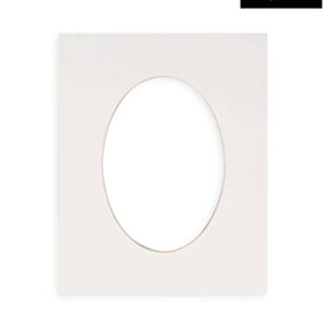 10x12 Mat Bevel Cut for 8x10 Photos - Precut White Oval Shaped Photo Mat Board Opening - Acid Free Matte to Protect Your Pictures - Bevel Cut for Family Photos, Pack of 1 Matboard