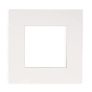 11x11 Mat Bevel Cut for 7x7 Photos - Precut White Square Shaped Photo Mat Board Opening - Acid Free Matte to Protect Your Pictures - Bevel Cut for Family Photos, Pack of 1 Matboard