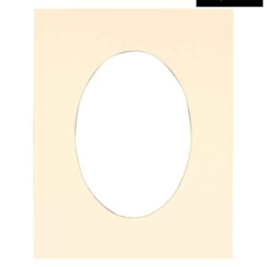 8.5x11 Mat Bevel Cut for 5.5x8.5 Photos - Precut Cream Oval Shaped Photo Mat Board Opening - Acid Free Matte to Protect Your Pictures - Bevel Cut for Family Photos, Pack of 1 Matboard