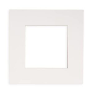 14x14 Mat Bevel Cut for 10x10 Photos - Precut White Square Shaped Photo Mat Board Opening - Acid Free Matte to Protect Your Pictures - Bevel Cut for Family Photos, Pack of 1 Matboard