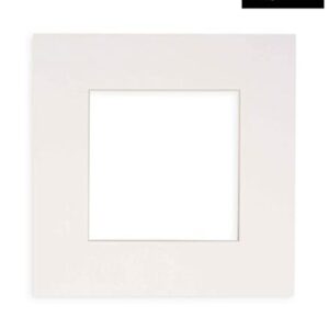 14x14 Mat Bevel Cut for 10x10 Photos - Precut White Square Shaped Photo Mat Board Opening - Acid Free Matte to Protect Your Pictures - Bevel Cut for Family Photos, Pack of 1 Matboard