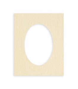 8.5x11 mat bevel cut for 7x9 photos - precut fresh linen canvas oval shaped photo mat board opening - acid free matte to protect your pictures - bevel cut for family photos, pack of 1 matboard