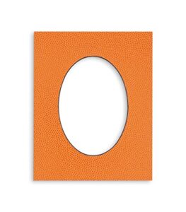8x10 mat bevel cut for 6x8 photos - precut basketball texture oval shaped photo mat board opening - acid free matte to protect your pictures - bevel cut for family photos, pack of 1 matboard