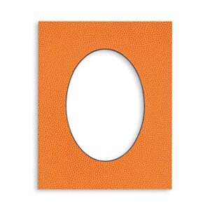 8x10 Mat Bevel Cut for 6x8 Photos - Precut Basketball Texture Oval Shaped Photo Mat Board Opening - Acid Free Matte to Protect Your Pictures - Bevel Cut for Family Photos, Pack of 1 Matboard