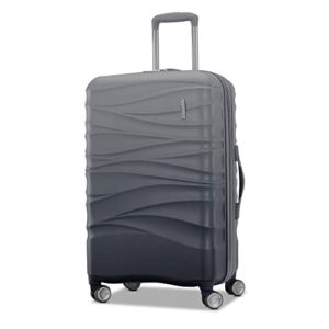 american tourister cascade hardside expandable luggage wheels, graphite, 24-inch spinner