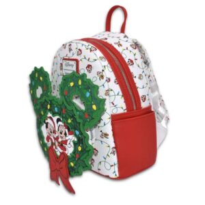 Loungefly GT Exclusive Disney Mickey & Friends Holiday Wreath Light Up Mini Backpack