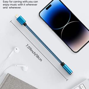 iPhone Headphone Adapter, 2Pack Apple Dongle Lightning to 3.5mm Jack Converter Braided Audio Aux Cord Earbuds Splitter Adaptor Compatible with iPhone 14 13 12 11 Pro Max X XR XS SE 8 7 Plus iPad iPod