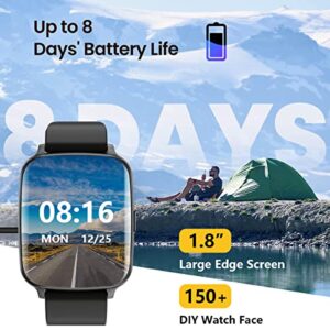 Smart Watches for Women Men, Fitness Tracker with 24/7 Blood Pressure Heart Rate Monitor, 20 Sport Modes Sleep Tracker Step Counter for Walking Activity Tracker and Smart Watch for Android iPhone iOS