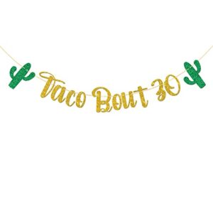 monmon & craft taco bout 30 banner / mexican fiesta themed 30th birthday banner / cactus adios to my 20's birthday party decorations gold glitter