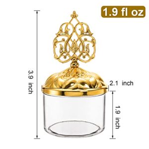 Mezchi 24 Pack Clear Favor Boxes with Gold Dome Lids, Plastic Dome Shaped Wedding Party Favor Candy Box, Decorative Candy Storage Containers for Chocolate, Cakes, Desserts, Snacks, Macaroons…