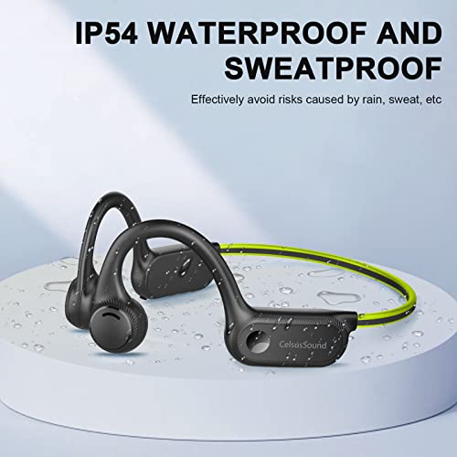 Open Ear Headphones Wireless Bluetooth 5.2, Bone Conduction Headphones Up to 10H Playtime Built-in Mic Wireless Bluetooth Headphones IPX4 Waterproof Headset for Running, Gym, Hiking, Cycling