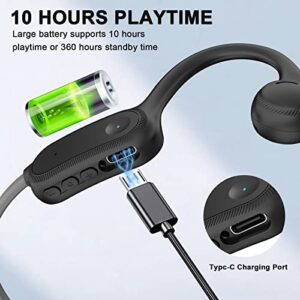Open Ear Headphones Wireless Bluetooth 5.2, Bone Conduction Headphones Up to 10H Playtime Built-in Mic Wireless Bluetooth Headphones IPX4 Waterproof Headset for Running, Gym, Hiking, Cycling