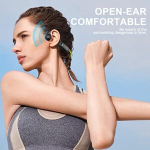 Open Ear Headphones Wireless Bluetooth 5.2, Bone Conduction Headphones Up to 10H Playtime Built-in Mic Wireless Bluetooth Headphones IPX4 Waterproof Headset for Running, Gym, Hiking, Cycling