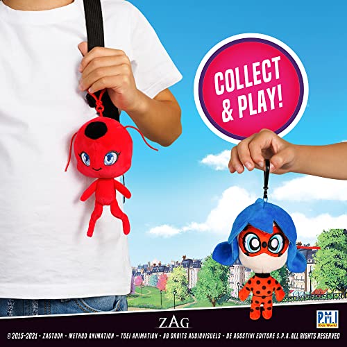 P.M.I. Miraculous Ladybug Plush Clip-on Toys | Two of Four 5-Inch-Tall Collectibles | Miraculous Ladybug Toys and Playable Mini Toys | Tikki and Ladybug| Miraculous Ladybug Kids’ Toys