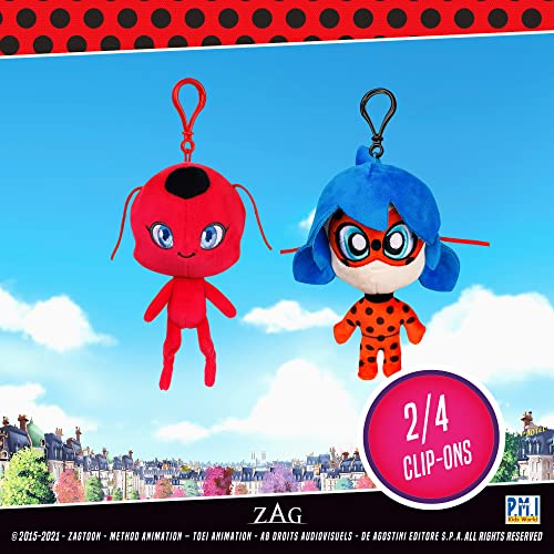 P.M.I. Miraculous Ladybug Plush Clip-on Toys | Two of Four 5-Inch-Tall Collectibles | Miraculous Ladybug Toys and Playable Mini Toys | Tikki and Ladybug| Miraculous Ladybug Kids’ Toys