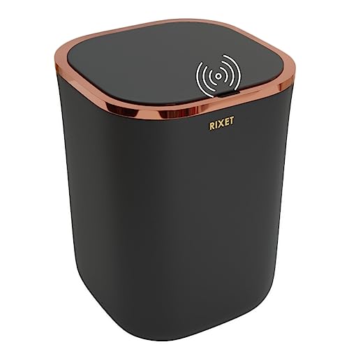 RIXET Automatic Trash can - Touch-Free use 12l/3.2 ga Motion Sensor touchless Trash can with lid, Black Color