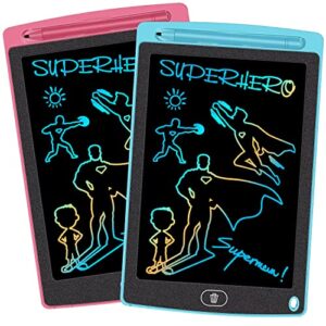 2 pack lcd writing tablet kids toy, electronic graphics drawing pads, doodle & scribbler boards, digital handwriting pad, educational & learning toy for 3-7 years old kids - 8.5 in (blue & pink)