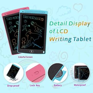 2 Pack LCD Writing Tablet Kids Toy, Electronic Graphics Drawing Pads, Doodle & Scribbler Boards, Digital Handwriting Pad, Educational & Learning Toy for 3-7 Years Old Kids - 8.5 in (Blue & Pink)