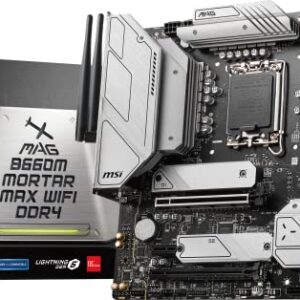 MSI MAG B660M Mortar MAX WiFi DDR4 Gaming Motherboard (mATX, 12th/13th Gen Intel Core, LGA 1700 Socket, DDR4, PCIe 4, 2.5G LAN, M.2 Slots, Wi-Fi 6E)