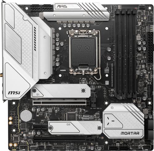 MSI MAG B660M Mortar MAX WiFi DDR4 Gaming Motherboard (mATX, 12th/13th Gen Intel Core, LGA 1700 Socket, DDR4, PCIe 4, 2.5G LAN, M.2 Slots, Wi-Fi 6E)