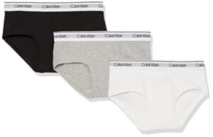 calvin klein girls' modern cotton hipster underwear, white/black/heather grey, m