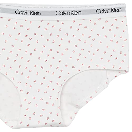 Calvin Klein Girls' Modern Cotton Hipster Underwear, Dystral Pink/CK Toss/Red, M