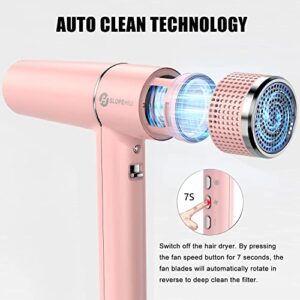 slopehill Hair Dryer with Unique Brushless Motor | Intelligent Fault Diagnosis | Innovative Microfilter | Oxy Active Technology | Led Display (Pink)