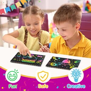 pigipigi Scratch Art-Craft Notebook: 16 Pack Rainbow Scratch Party Favor Kid Paper Craft Project Art Supply for Girls Boys Age 3 4 5 6 7 8 9 10 11 Year Old Toy Christmas Birthday Gift Activity