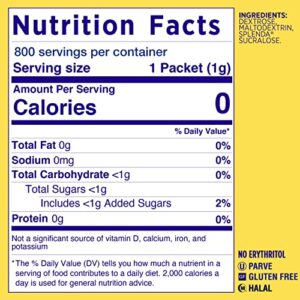 Splenda No Calorie Sweetener Value Pack, 800 Individual Packets (Pack of 1), 28.21 Ounce