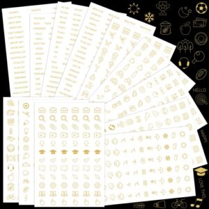 36 sheets clear gold foil planner stickers monthly planner stickers icons sticker book planner stickers and accessories for journals planning scrapbooking holiday seasonal general event 1000+ stickers