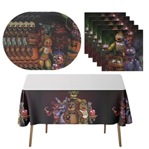 bcasa 41pack five nights at freddy's party supplies 20 plates, 20 napkins 1tablecloth for the five nights at freddy's birthday party decoration