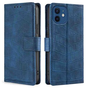 mojiery phone cover wallet folio case for oppo realme 7 pro, premium pu leather slim fit cover for realme 7 pro, 3 card slots, good design, blue