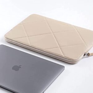 Comfyable Cute Tablet Sleeve for Women, Compatible for iPad Pro 12.9 inch M2 M1 2022 2021 2020 & Smart/Magic Keyboard with Pencil Holder - Quilted PU Leather Bag Waterproof Slim Carrying Cover Case