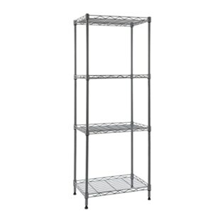 yohkoh 4-tier wire shelving metal storage rack adjustable shelves for laundry bathroom kitchen pantry closet (grey, 16.8l x 11.9w x 49h)