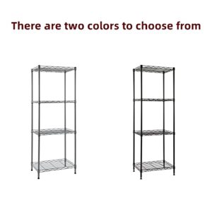 YOHKOH 4-Tier Wire Shelving Metal Storage Rack Adjustable Shelves for Laundry Bathroom Kitchen Pantry Closet (Grey, 16.8L x 11.9W x 49H)