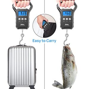 Fish Scale, Meilen 110lb/50kg Luggage Scale Hanging Scale Fishing Scale with Backlit LCD Display, Luggage Scales for Suitcase with Large Handle, Digital Postal Scale Fishing Gifts for Men