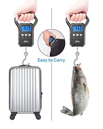 Fish Scale, Meilen 110lb/50kg Luggage Scale Hanging Scale Fishing Scale with Backlit LCD Display, Luggage Scales for Suitcase with Large Handle, Digital Postal Scale Fishing Gifts for Men